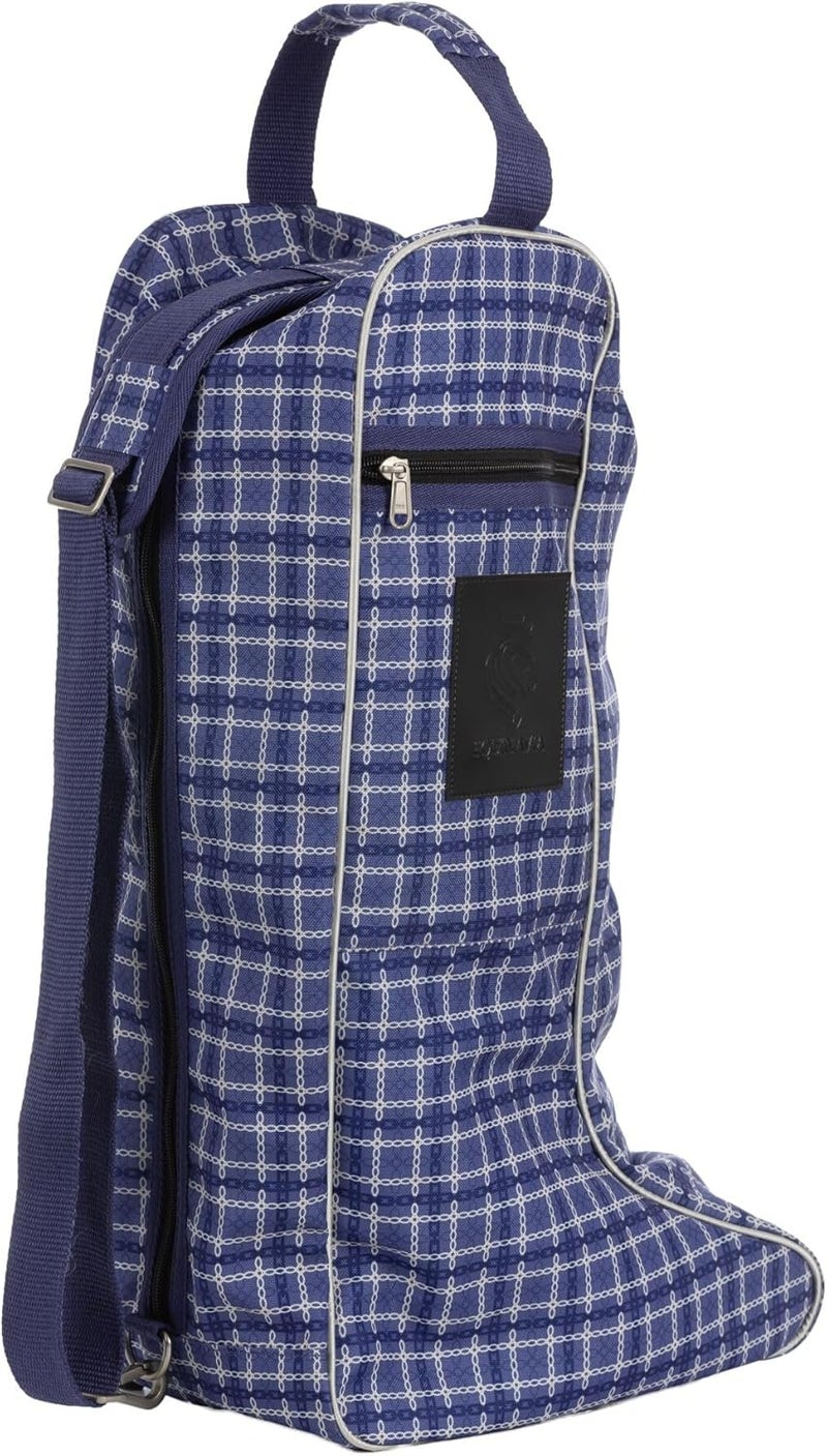 Equinavia Darby Equestrian Durable Padded Tall Boot Bag with Shoulder Strap - Navy/Skipper Blue - One Size - Image 5
